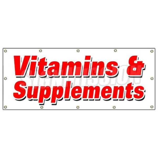 VITAMINS & SUPPLEMENTS BANNER SIGN leading brands nature healthy sale